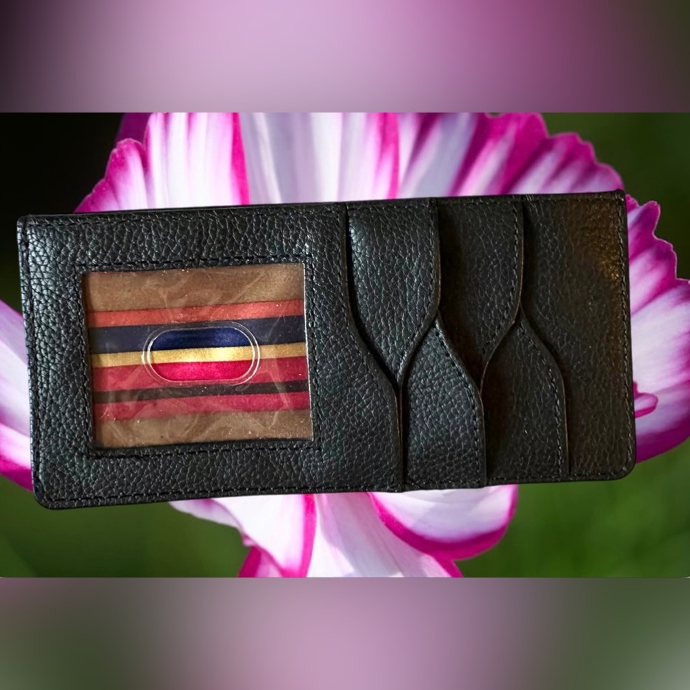 Tignanello Black Leather Card Wallet Insert NWOT
